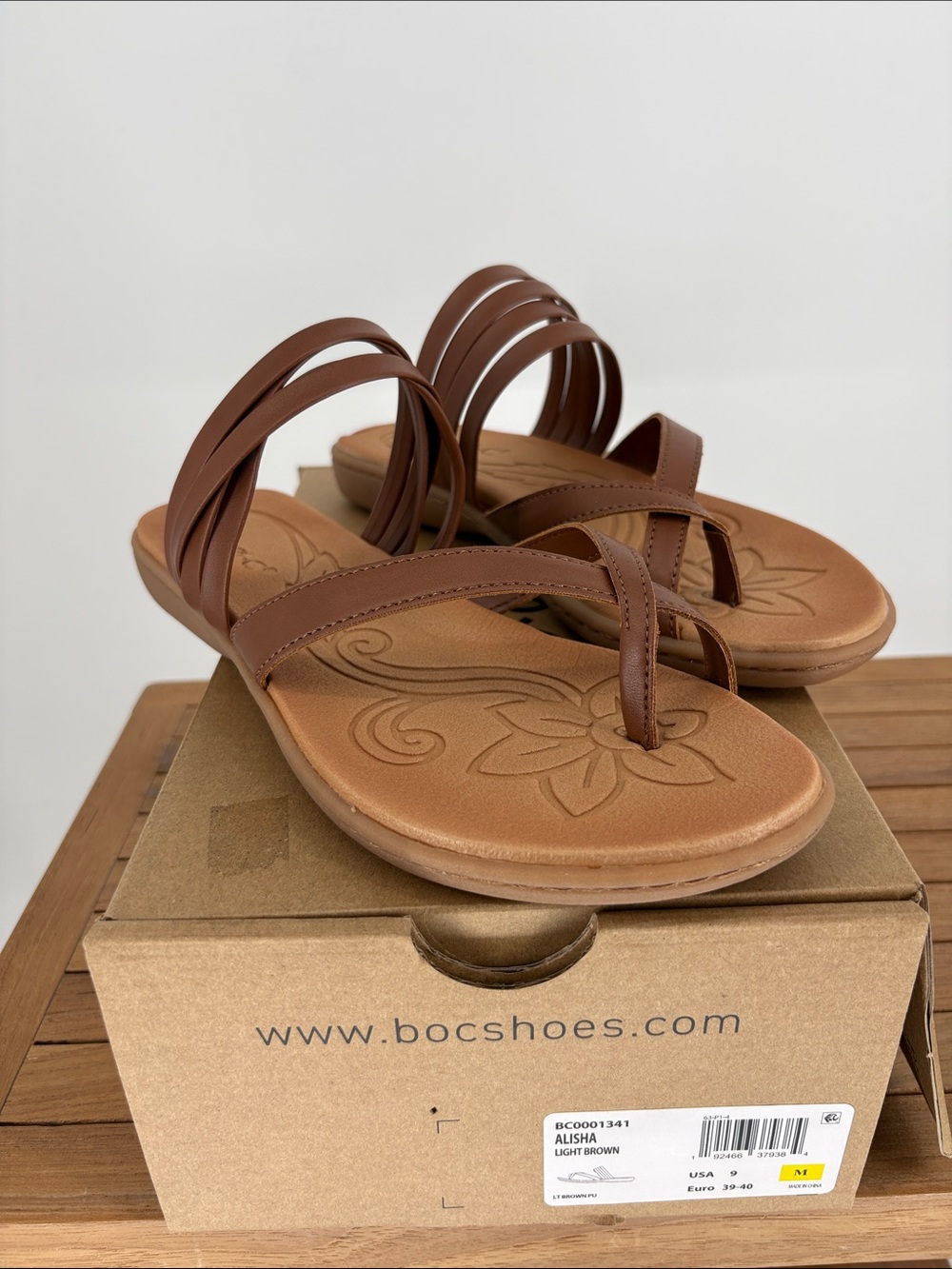 New BOC SHOES Women’s ALISHA Light Brown Strappy Women's Sandal size 9M - Picture 2 of 6